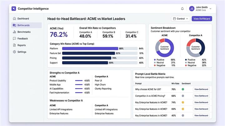 AIRanky Competitor Battlecards Dashboard