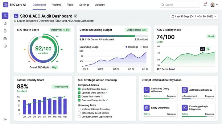 AIRanky SRO Analysis & AEO Audit Dashboard
